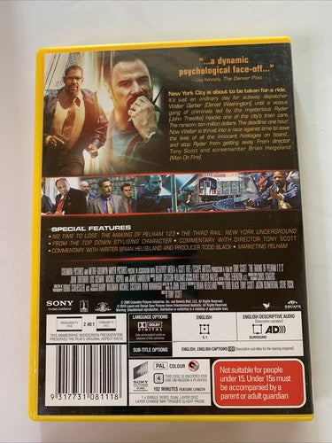 The Taking of Pelham 123 (DVD, 2009) Denzel Washington, John Travolta Region 4
