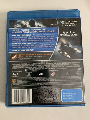 The Dark Knight Rises (Blu-ray + DVD, 2011, 3-Disc) Region B &4