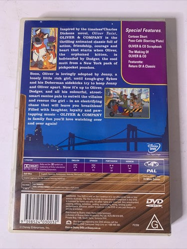 Oliver & Company (DVD, 1988) Disney Animated Film Region 4