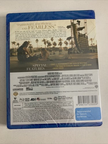A Star Is Born (Blu-ray, 2018) Bradley Cooper, Lady Gaga Region B NEW Sealed