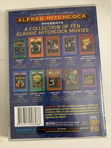 Alfred Hitchcock 10 Movie Collection (DVD, 4-Disc) All Regions