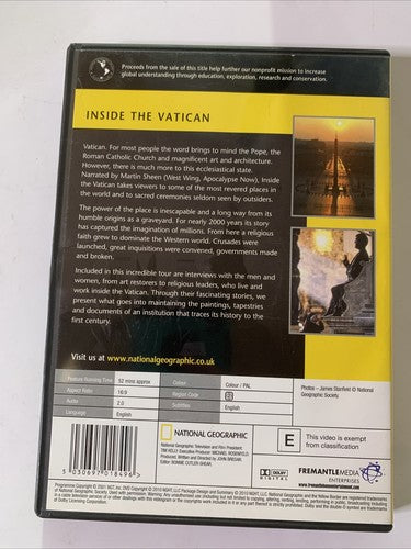 National Geographic Inside The Vatican (DVD, 2001) Region 2