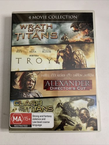 Wrath of the Titans / Clash of the Titans / Alexander / Troy (DVD) Region 4