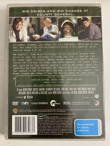 ER : The Complete Season 8 (DVD, 1999, 6-Disc) Region 4