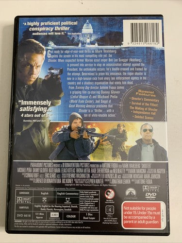 Shooter (DVD, 2007) Danny Glover, Mark Wahlberg, Ned Beatty Region 4