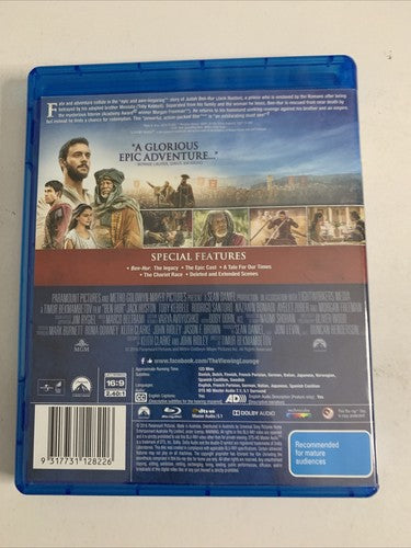 Ben-Hur (Blu-ray, 2016) Morgan Freeman, Jack Huston  Region B
