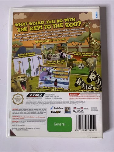 World of Zoo Nintendo Wii PAL 2009 Game Complete
