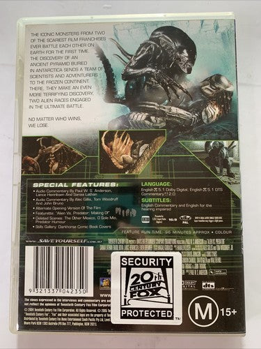 Alien Vs Predator (DVD, 2004) Raoul Bova, Sanaah Lathan, Lance Henriksen Region4
