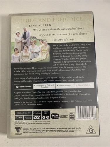 Pride and Prejudice (DVD, 1995) Complete BBC Mini-Series Colin Firth Region 4