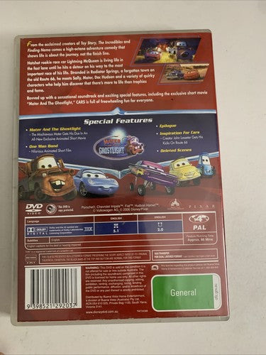 Cars (DVD, 2006) Disney Pixar Film Animation Region 4