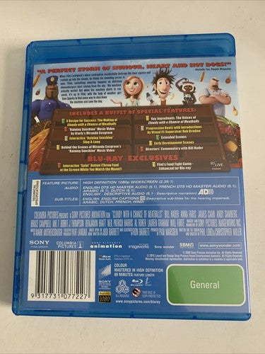 Cloudy with a Chance of Meatballs (Blu-ray, 2009) Animated Film All regions