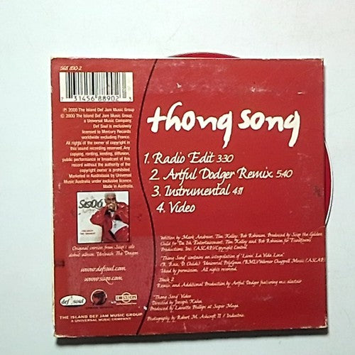Sisqo – Thong Song (CD, 2000) Australasia 568 890-2