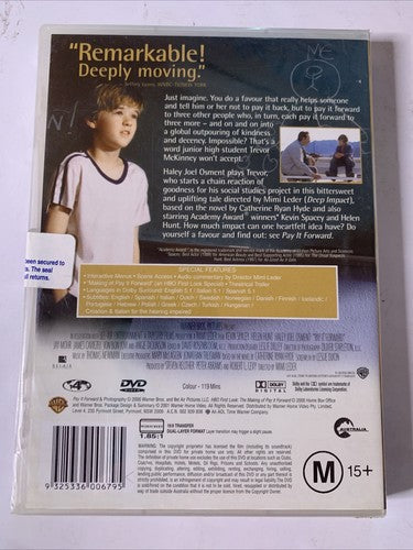 Pay It Forward (DVD, 2000) Kevin Spacey, Helen Hunt Region 4 NEW Sealed