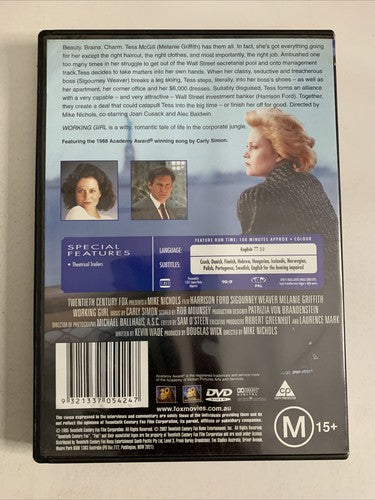 Working Girl (DVD, 1988) Harrison Ford, Melanie Griffith, Sigourney Weaver