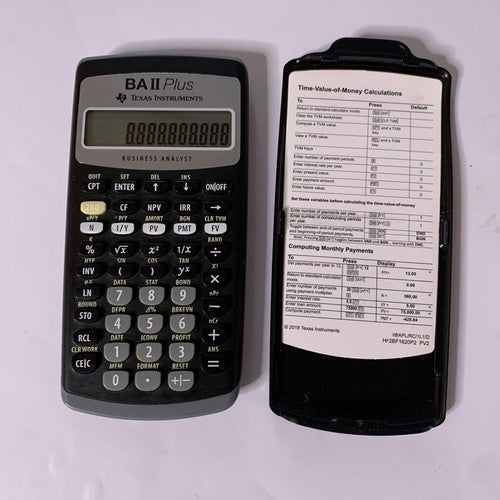 Texas Instruments TI BA II Plus Financial Calculator With Cover