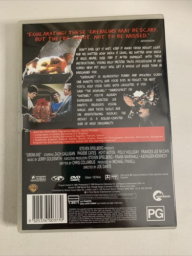 Gremlins (DVD, 1984) Phoebe Cates, Zach Galligan Region 4