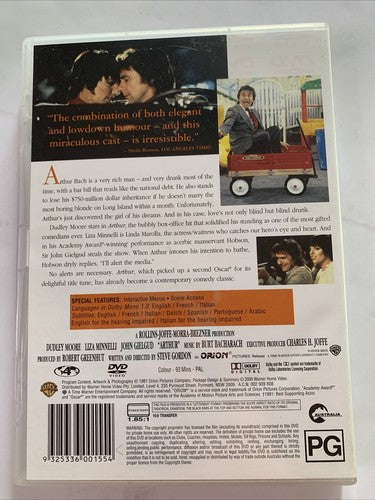 Arthur (DVD, 1981) Liza Minnelli, Dudley Moore Region 4 NEW