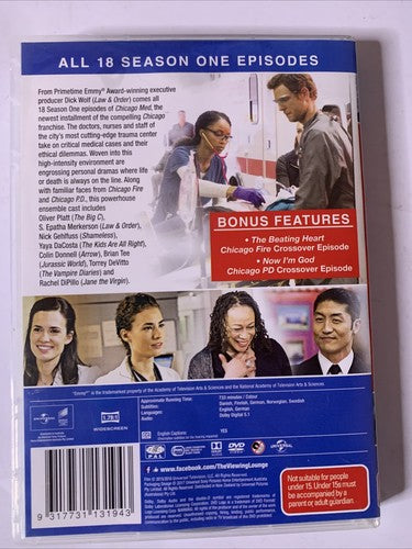 Chicago Med : Season 1 (DVD, 2015, 5-Disc) Region 4 &2