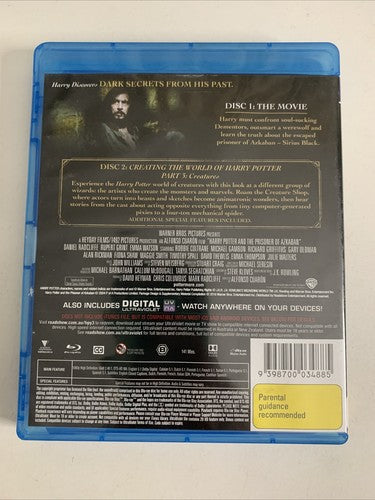 Harry Potter and the Prisoner of Azkaban (Blu-ray, 2004, 2-Disc) Region B