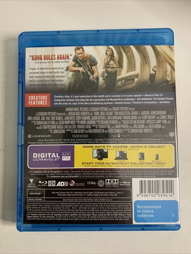 Kong Skull Island (Blu-ray, 2017) John C. Reilly, Samuel L. Jackson Region B