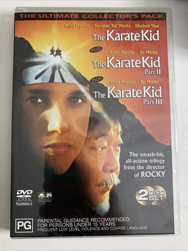 The Karate Kid Trilogy 1, 2, 3 (DVD) Ralph Macchio, Pat Morita Region 4