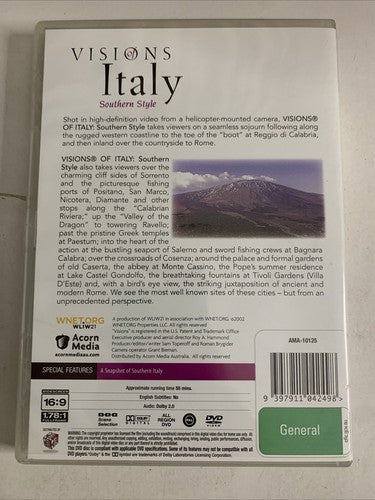 Visions of Italy: Southern Style (DVD, 2002) All Regions