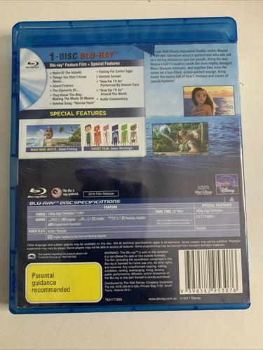 Moana (Blu-ray, 2016) Dwayne Johnson Disney Animation All Regions