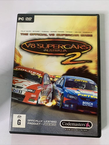V8 Supercars Australia 2 PC Windows DVD-ROM Codemaster Car Racing Game Complete