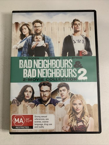 Bad Neighbours / Bad Neighbours 2 (DVD, 2016) Seth Rogen Region 4 &2