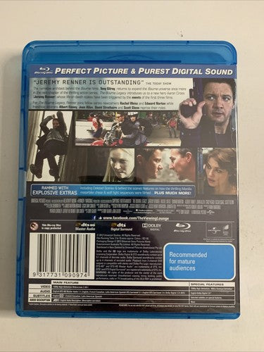 The Bourne Legacy (Blu-ray, 2012) Edward Norton, Jeremy Renner Region B
