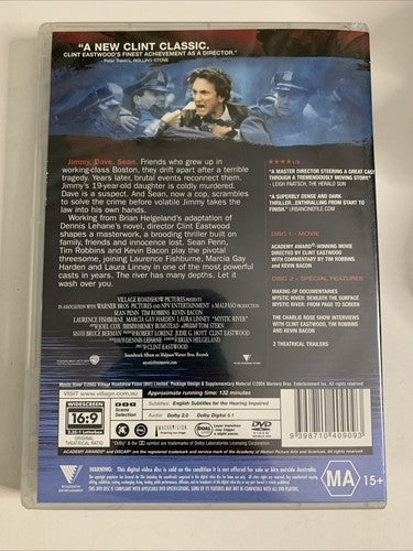 Mystic River (DVD, 2003) Kevin Bacon, Laura Linney, Laurence Fishburne Region 4