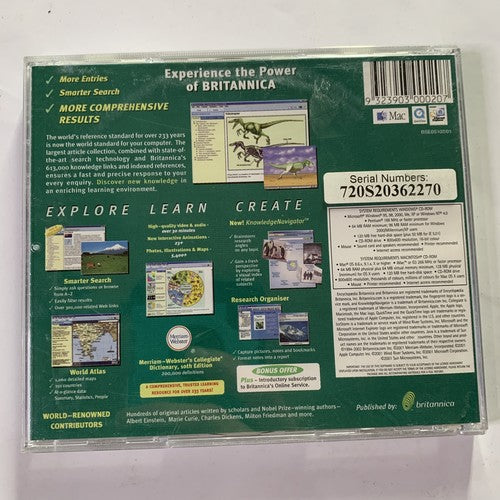 Encyclopaedia Britannica 2002 PC CD-ROM Windows 95/98 Mac