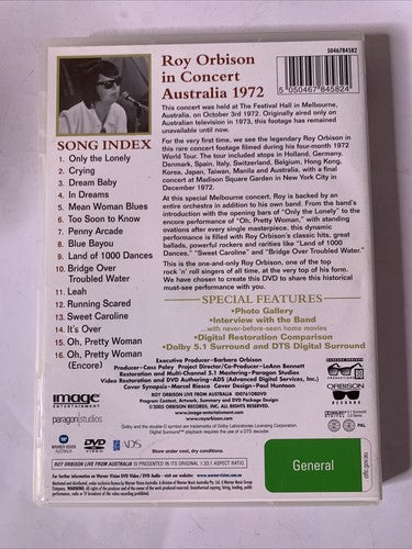 Roy Orbison – Live From Australia (DVD, 1973) All Regions NEW