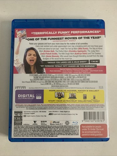 Bad Moms (Blu-ray, 2016) Kristen Bell, Mila Kunis Region B