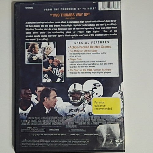 Friday Night Lights (DVD, 2004) Lucas Black, Billy Bob Thornton Region 4