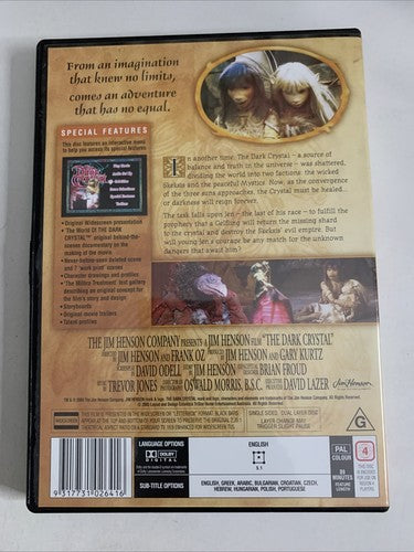 The Dark Crystal (DVD, 1982) Jim Henson Film Region 4 NEW