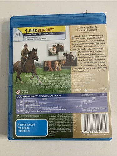 War Horse (Blu-ray, 2011) Jeremy Irvine, Emily Watson All Regions
