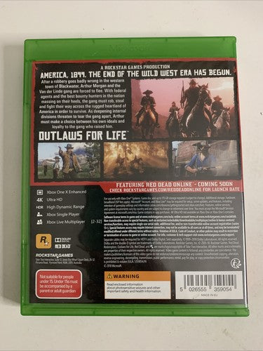 Red Dead Redemption 2  Microsoft XBOX One 2018 Game + Map