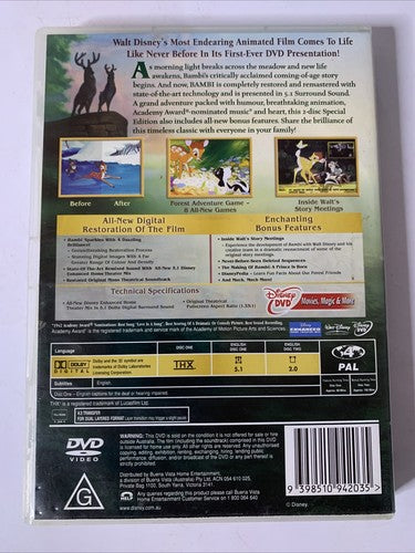 Bambi (Special Edition, DVD, 1942, 2-Disc) Disney Animation Region 4