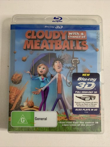 Cloudy with a Chance of Meatballs 3D (Blu-ray, 2009) All Regions