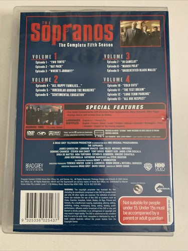 The Sopranos : Season 5 (DVD, 2003, 4-Discs) Region 4