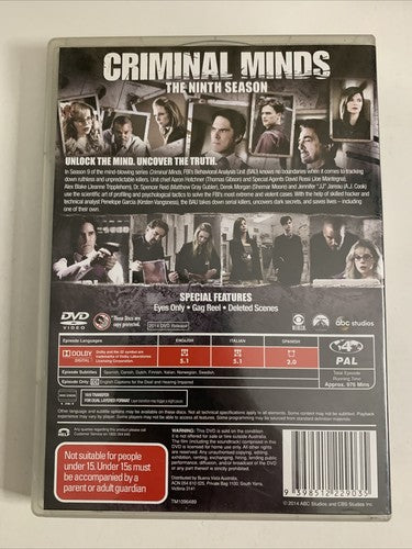 Criminal Minds : Season 9 (DVD, 2014, 5-Disc) Region 4