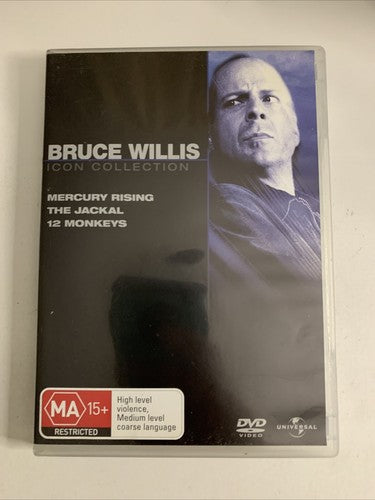 Mercury Rising / The Jackal / 12 Monkeys (DVD, 2000) Bruce Willis Region 4