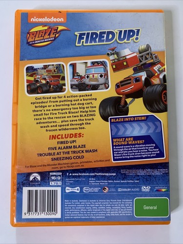 Blaze and the Monster Machines: Fired Up! (DVD, 2017) Animation Region 4