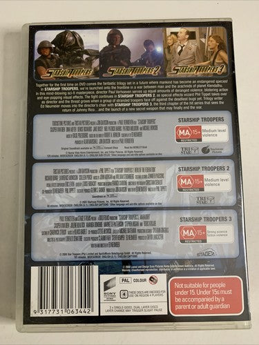 Starship Troopers 1, 2, 3 Trilogy (DVD, 3-Discs) Region 4