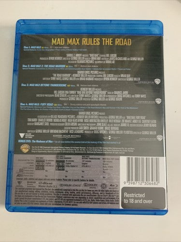 Mad Max Anthology (Blu-ray, 2015, 5-Disc) Mel Gibson, Tom Hardy Region B