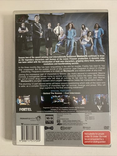 Wentworth : Season 2 (DVD, 2014, 4-Disc) Region 4