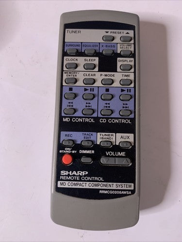 Genuine Sharp MD Remote Control RRMCG0208WSA