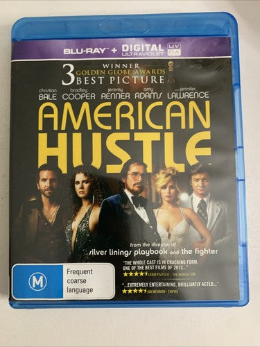American Hustle (Blu-ray,2013) Amy Adams, Bradley Cooper, Christian Bale RegionB