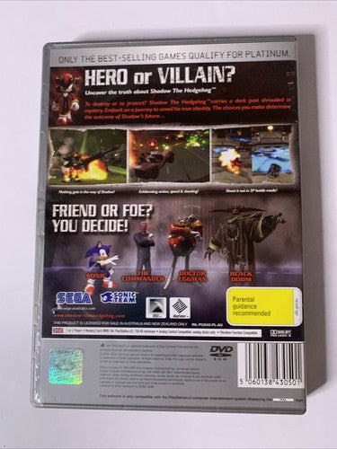Shadow The Hedgehog PS2 Sony PlayStation 2 PAL SEGA Game Complete